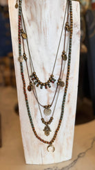 Metallic Mixed Bead Charmed Layering Necklace - Rebecca James Clothing