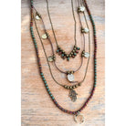 Metallic Mixed Bead Charmed Layering Necklace - Rebecca James Clothing