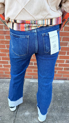Mid Rise Comfort Stretch Dark Wash Cuffed Jeans by Risen - Rebecca James Clothing