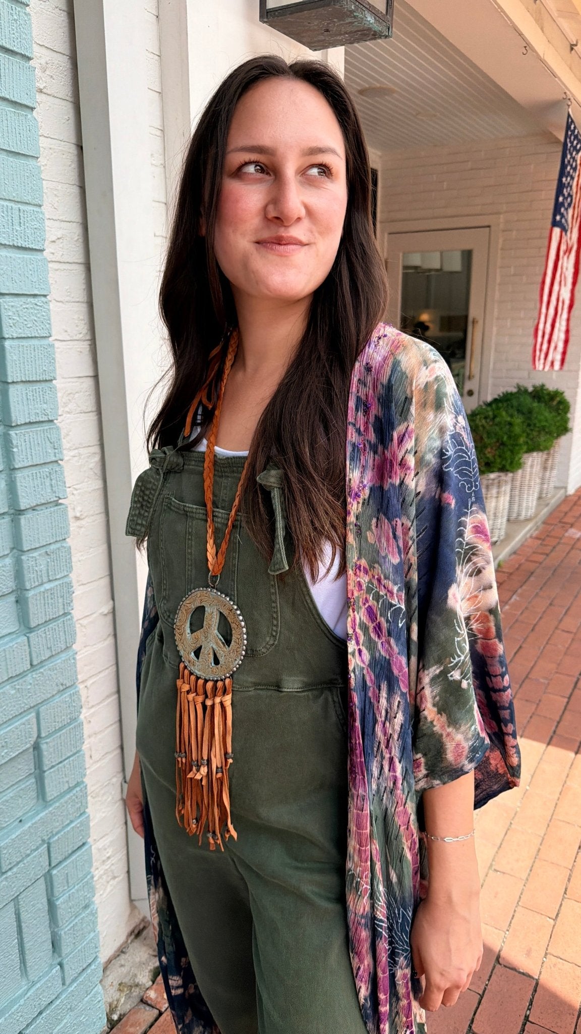 Midnight Moss Tie Die Kimono Wrap - Rebecca James Clothing