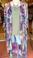 Midnight Moss Tie Die Kimono Wrap - Rebecca James Clothing