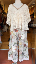 Mixed Floral Star Patch Boho Pants by POL - Rebecca James Clothing