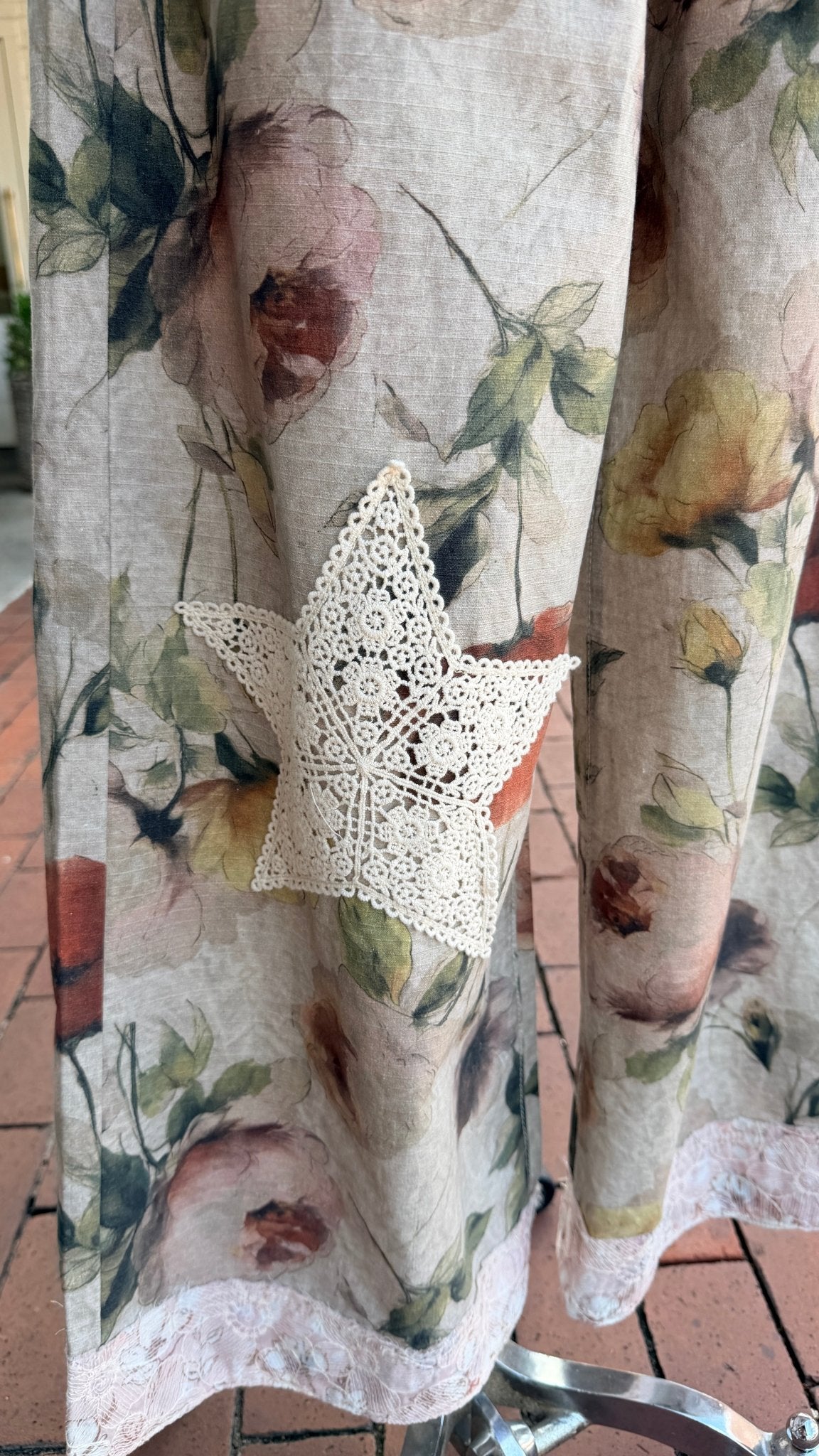 Mixed Floral Star Patch Boho Pants by POL - Rebecca James Clothing