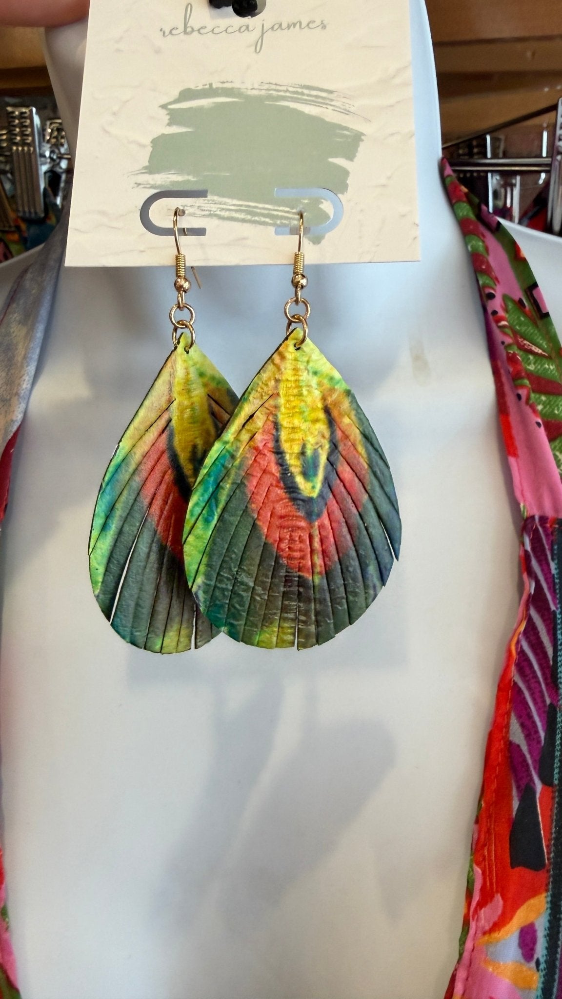 Monarch Painted Eel Skin Earrings - Rebecca James Clothing