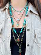 Multi Layer Hamsa Hand Boho Necklace - Rebecca James Clothing