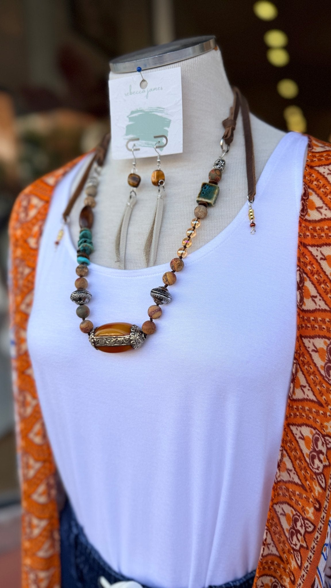 Nature's Path Hand Beaded Necklace by RJC - Rebecca James Clothing