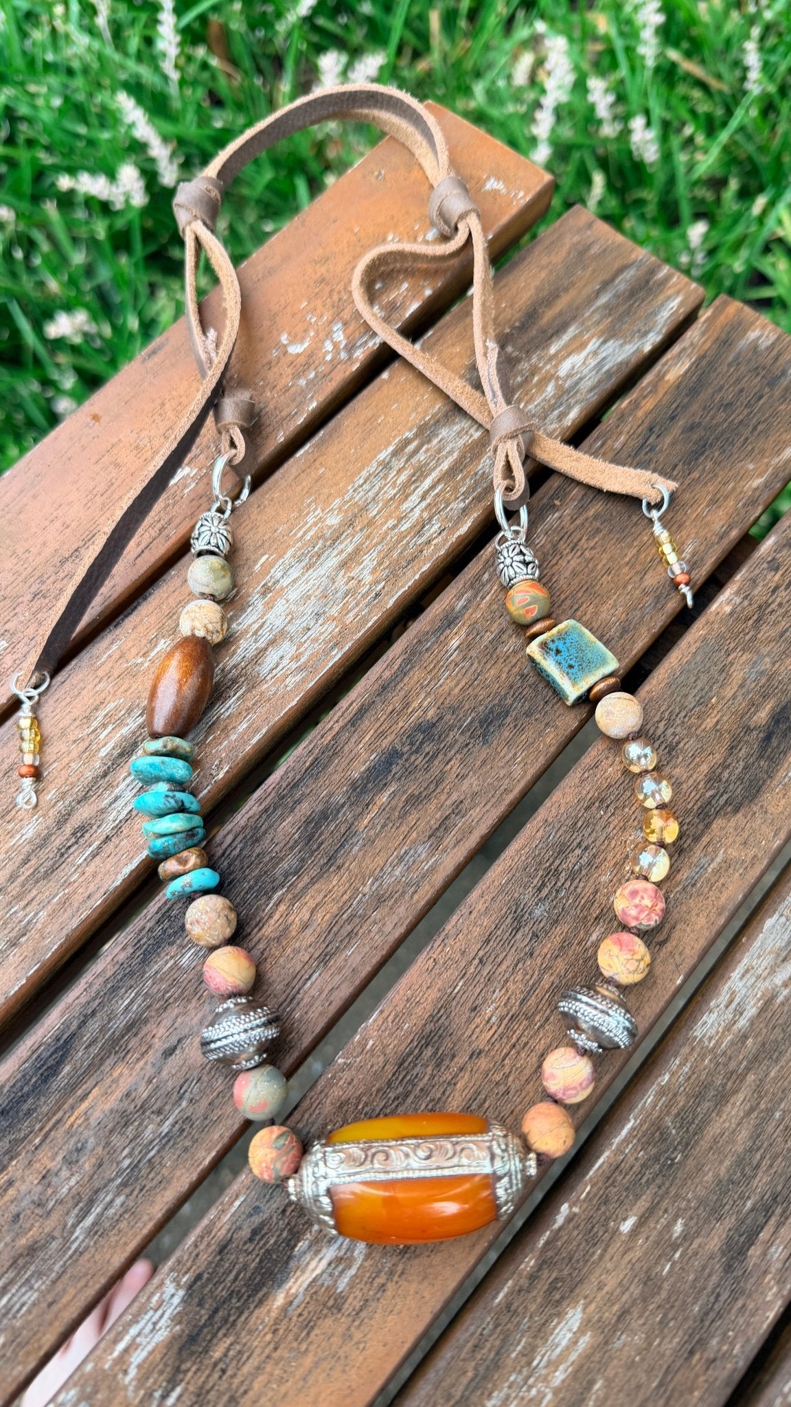 Nature's Path Hand Beaded Necklace by RJC - Rebecca James Clothing