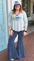 Navy Stripe London Big Bells by Hand Jive Clothing - Rebecca James Clothing