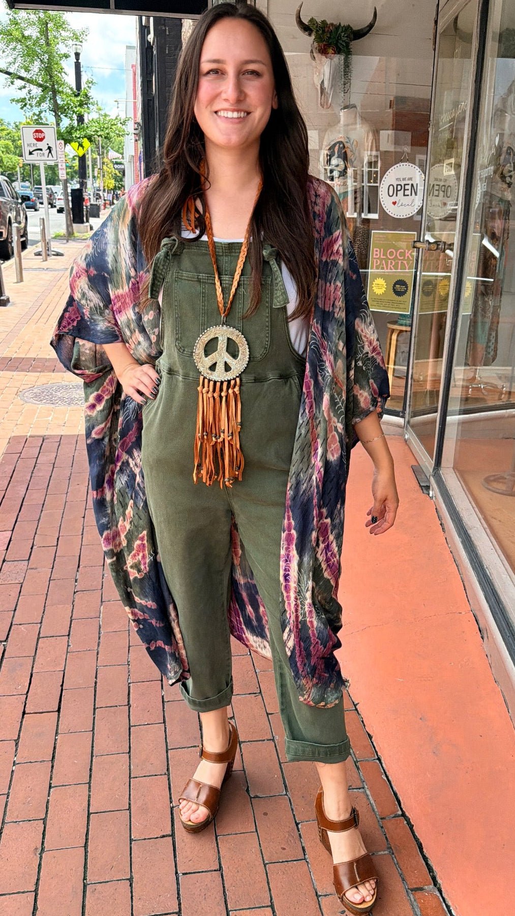 Olive Relaxed Fit Knot Strap Overalls - Rebecca James Clothing
