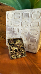 Oversized Tibetan Silver Floral Statement Ring - Adjustable Band - Rebecca James Clothing