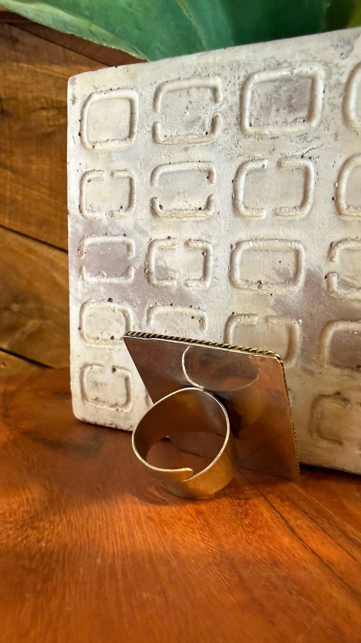 Oversized Tibetan Silver Floral Statement Ring - Adjustable Band - Rebecca James Clothing