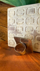 Oversized Tibetan Silver Floral Statement Ring - Adjustable Band - Rebecca James Clothing