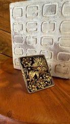 Oversized Tibetan Silver Floral Statement Ring - Adjustable Band - Rebecca James Clothing