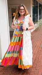 Panama Bright Color block Halter Maxi Dress - Rebecca James Clothing