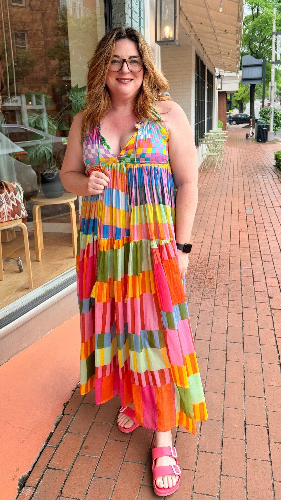 Panama Bright Color block Halter Maxi Dress - Rebecca James Clothing