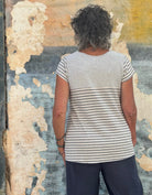Peace 4 Today Grey Stripe Top by Hand Jive - Rebecca James Clothing