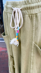 Pistachio Green Wide Leg Star Pants - Rebecca James Clothing