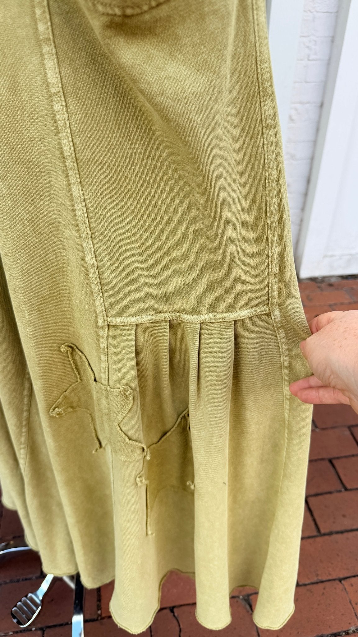 Pistachio Green Wide Leg Star Pants - Rebecca James Clothing