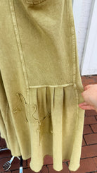 Pistachio Green Wide Leg Star Pants - Rebecca James Clothing