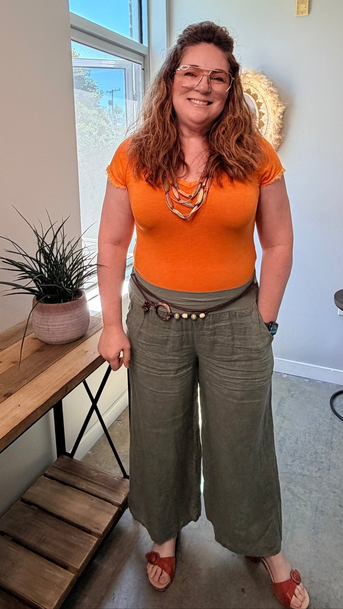 Raw Edge V Neck Top - Rebecca James Clothing