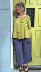 Ribbed Granny Smith Green Top by Hand Jive - Rebecca James Clothing