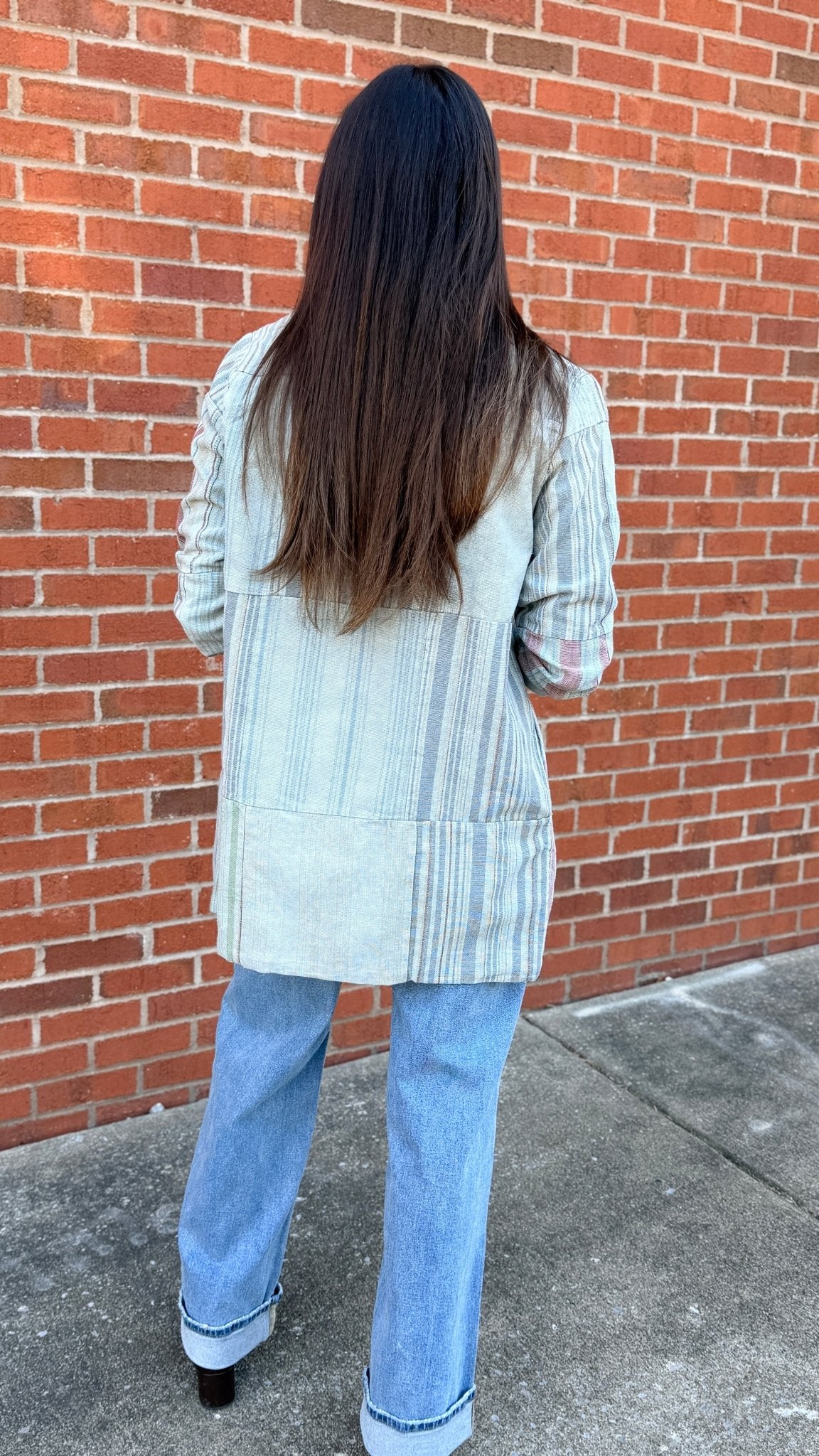 Sage Green Patchwork Blazer - Rebecca James Clothing
