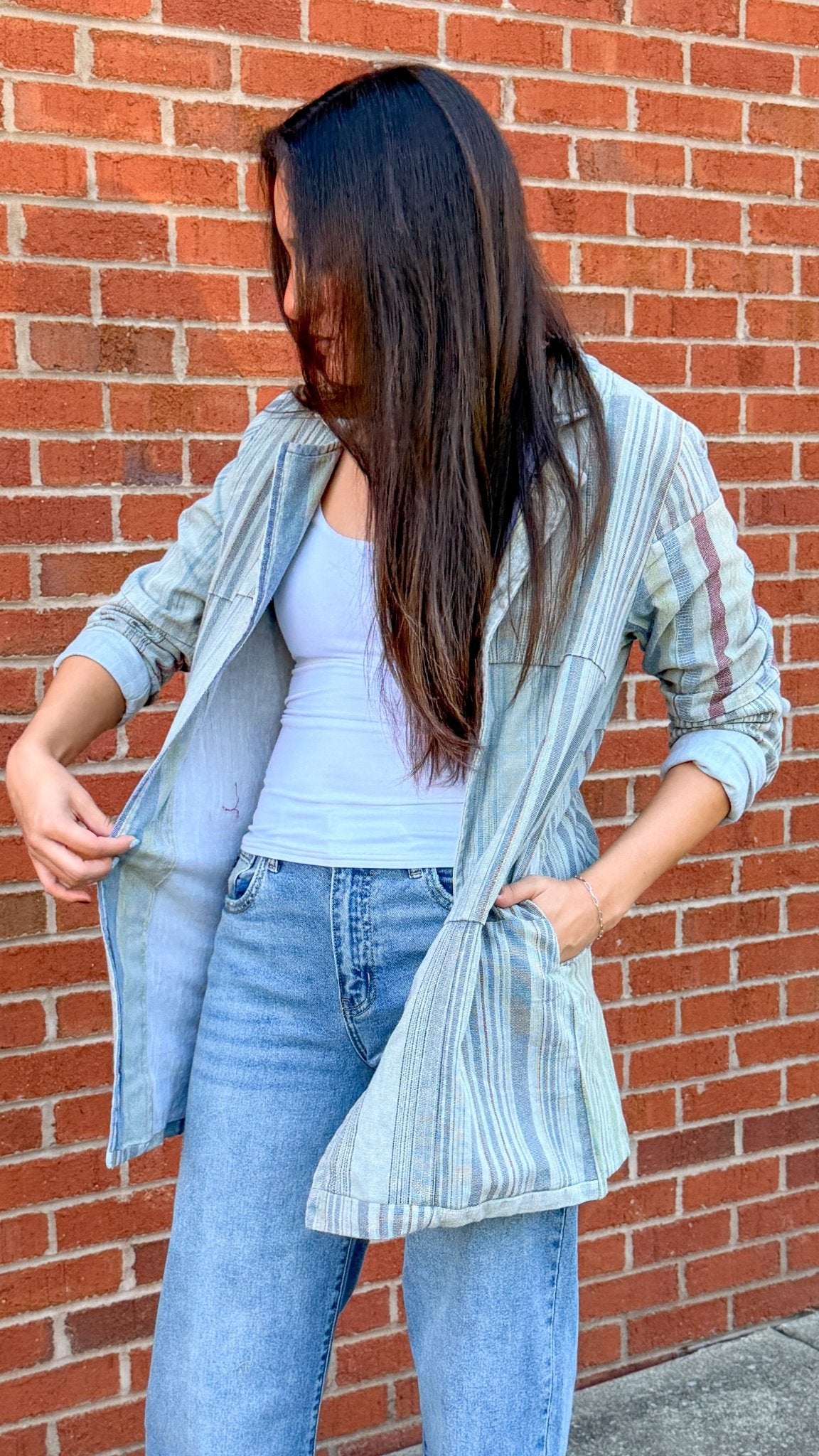 Sage Green Patchwork Blazer - Rebecca James Clothing