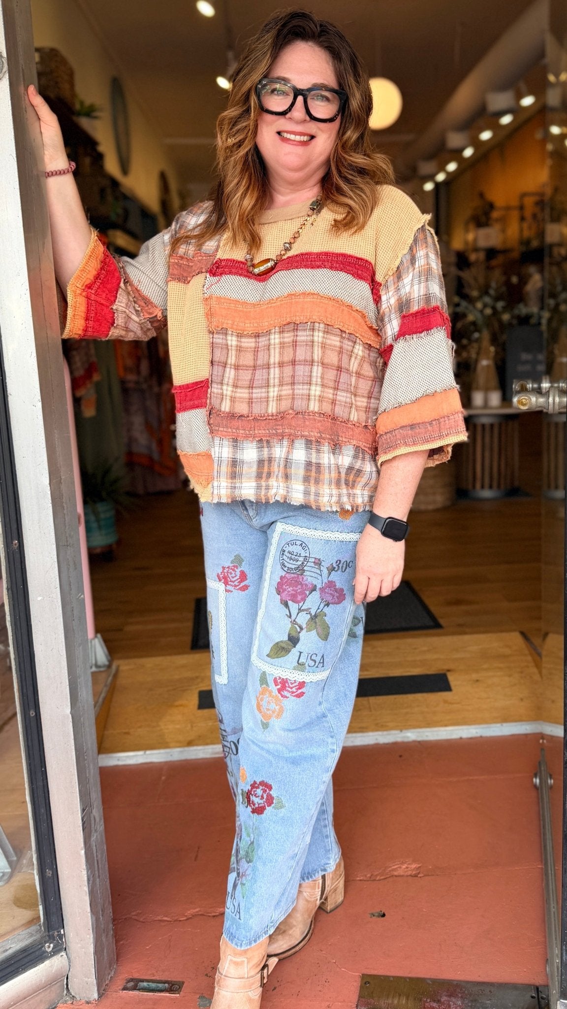 Sealed With A Kiss Postage Stamp Jeans - Rebecca James Clothing