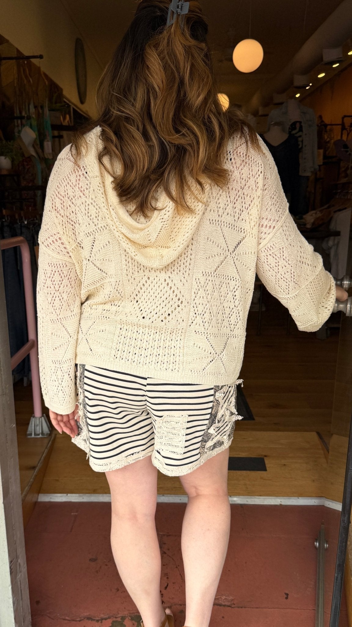 Seaside Coastal Paisley & Crochet Drawstring Shorts - Rebecca James Clothing