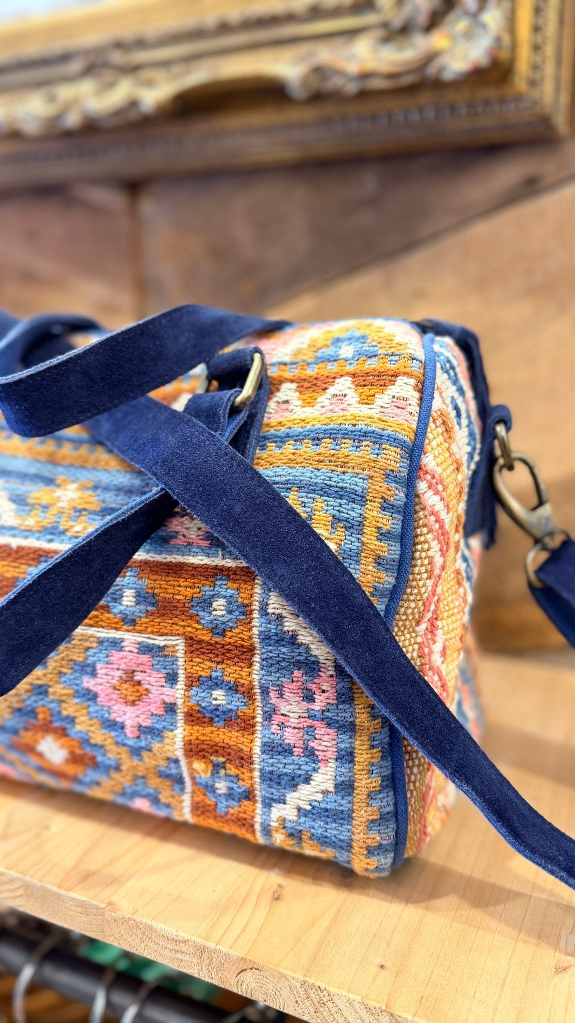 Sedona Dreams Pink & Blue Canvas Handbag - Rebecca James Clothing