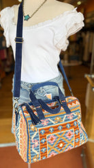 Sedona Dreams Pink & Blue Canvas Handbag - Rebecca James Clothing