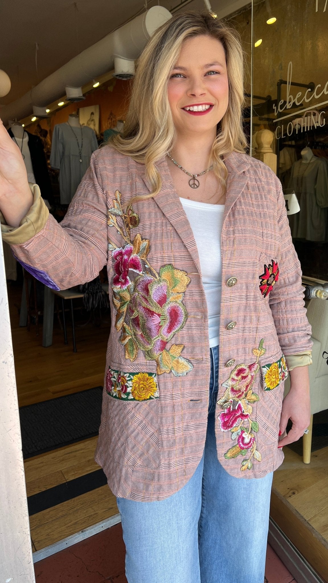 Sensation Pale Pink Oversized Blazer - Rebecca James Clothing