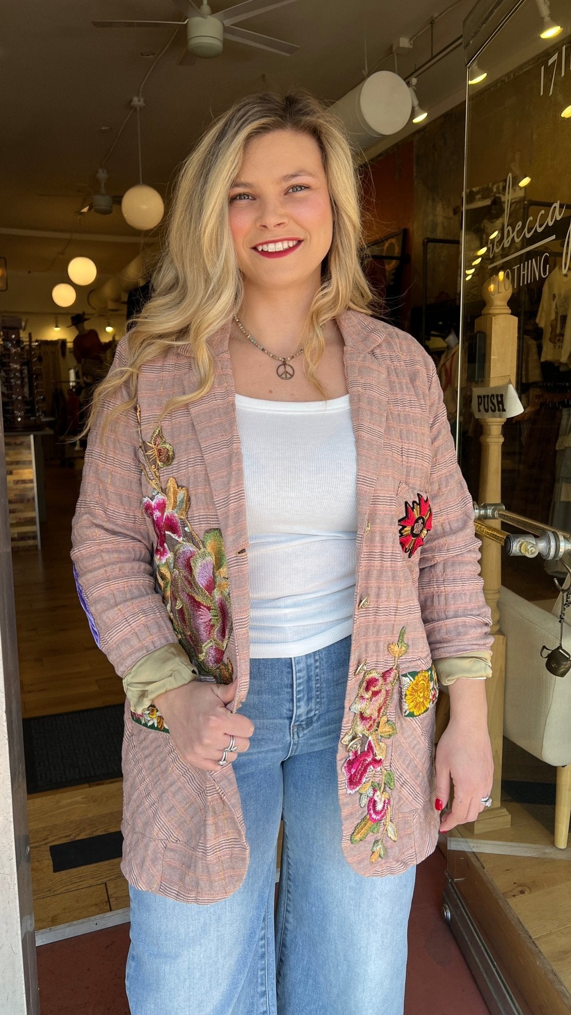 Sensation Pale Pink Oversized Blazer - Rebecca James Clothing