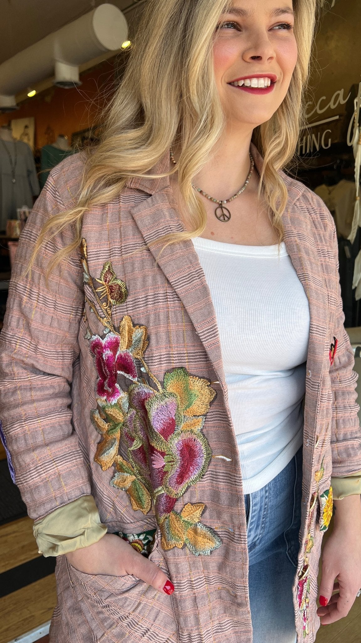 Sensation Pale Pink Oversized Blazer - Rebecca James Clothing