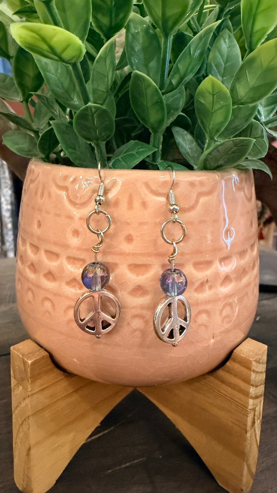 Silver Peace Drop Earrings by RJC - Rebecca James Clothing