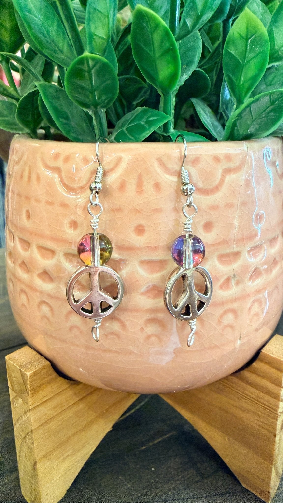 Silver Peace Drop Earrings by RJC - Rebecca James Clothing