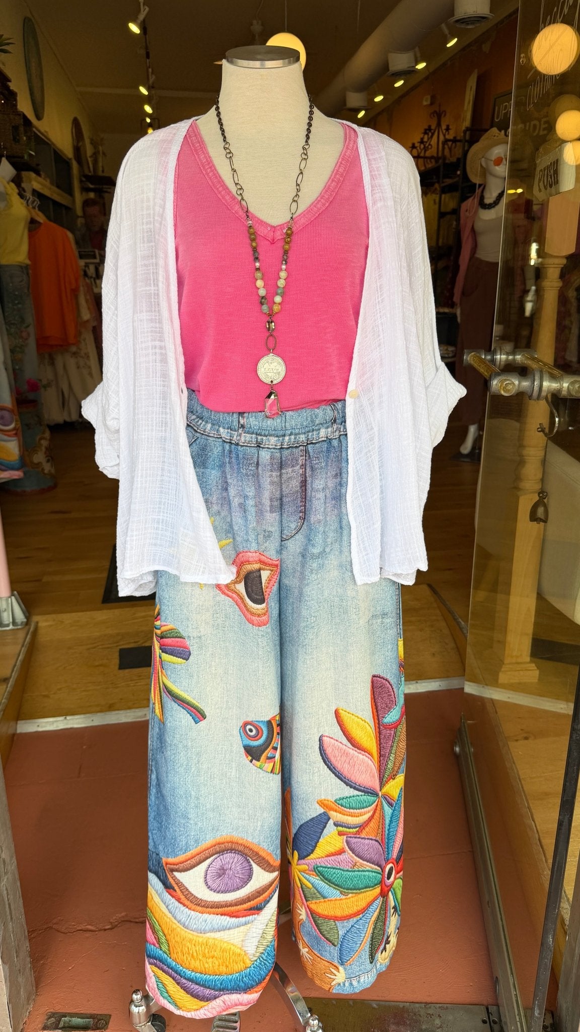 Siren's Dream: Under The Sea Artistic Wide - Leg Pants - Rebecca James Clothing