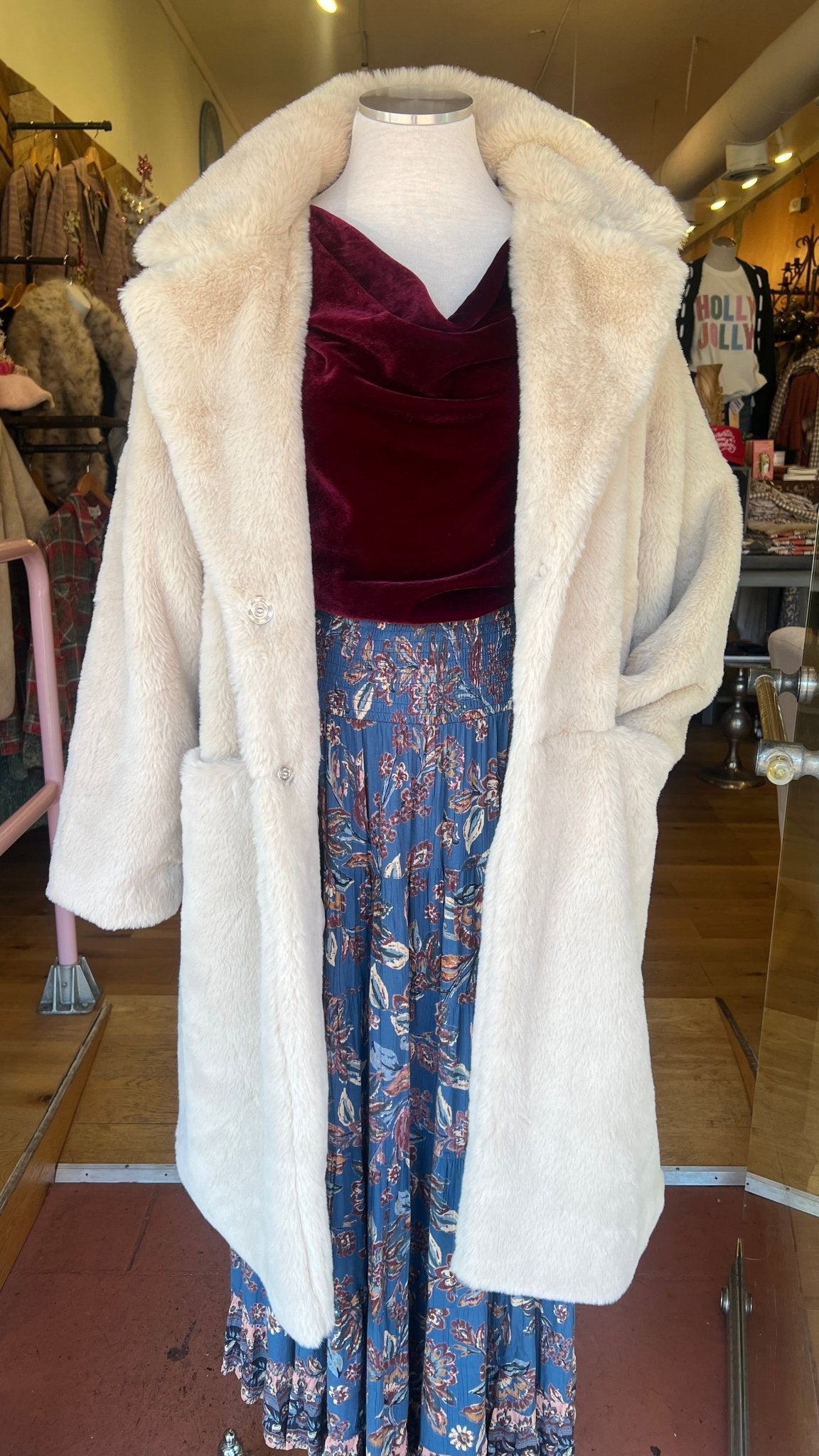 Snuggle Up Faux Fur Coat - Rebecca James Clothing