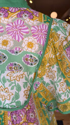 Spring Fields Mixed Floral Print Puff Sleeve Top - Rebecca James Clothing