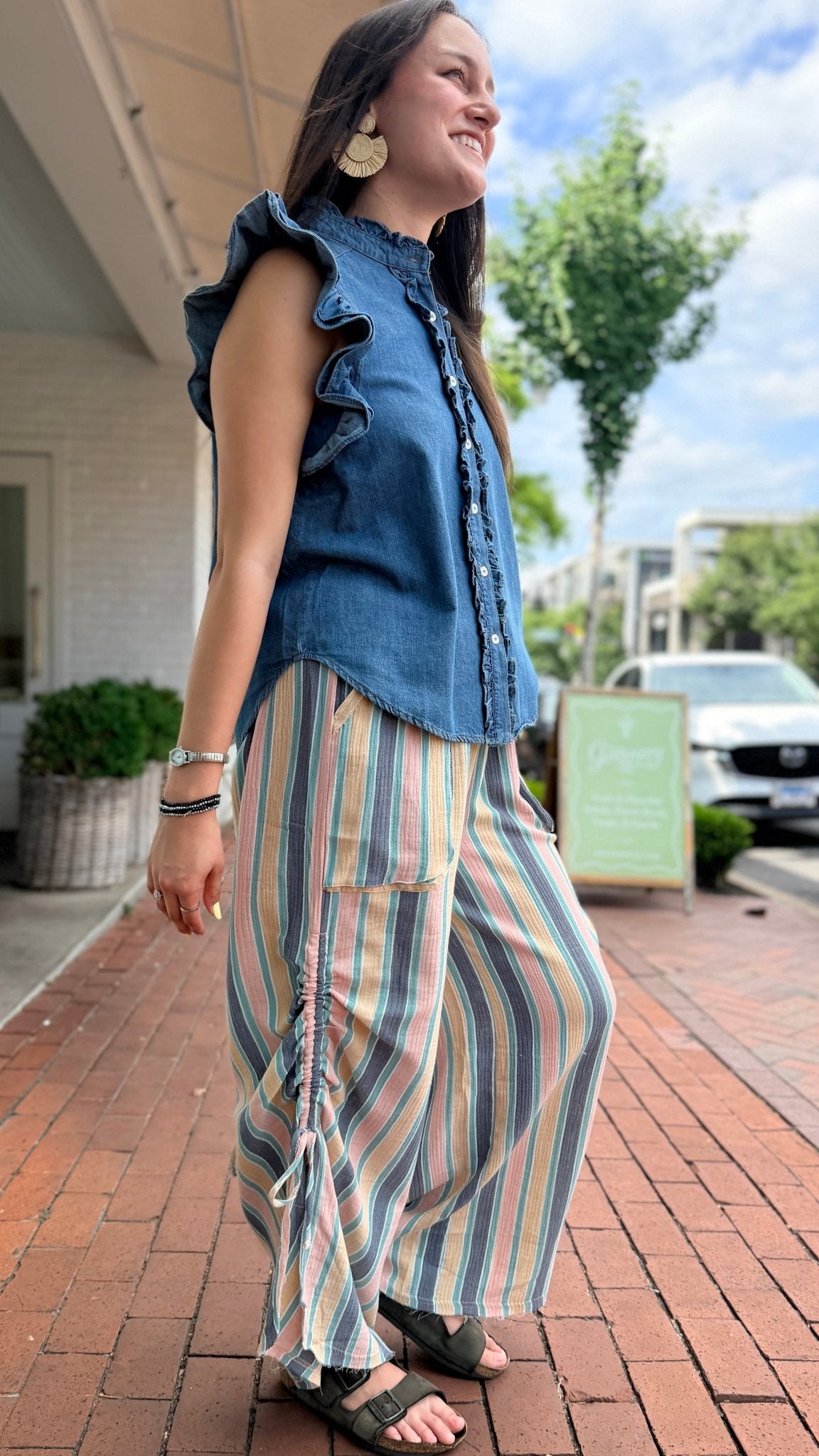 Summer Fun Flowy Striped Pants - Rebecca James Clothing