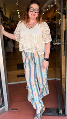 Summer Fun Flowy Striped Pants - Rebecca James Clothing