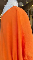 Sunset Orange Oversized Flowy Top - Bonus Statement Necklace Included - Rebecca James Clothing