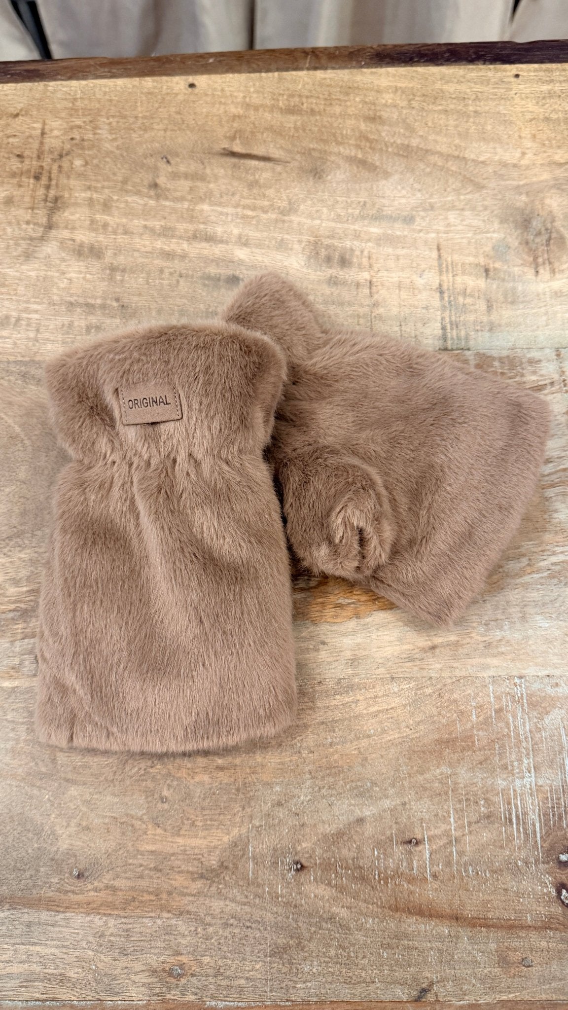 Teddy Fleece Fingerless Gloves - Rebecca James Clothing