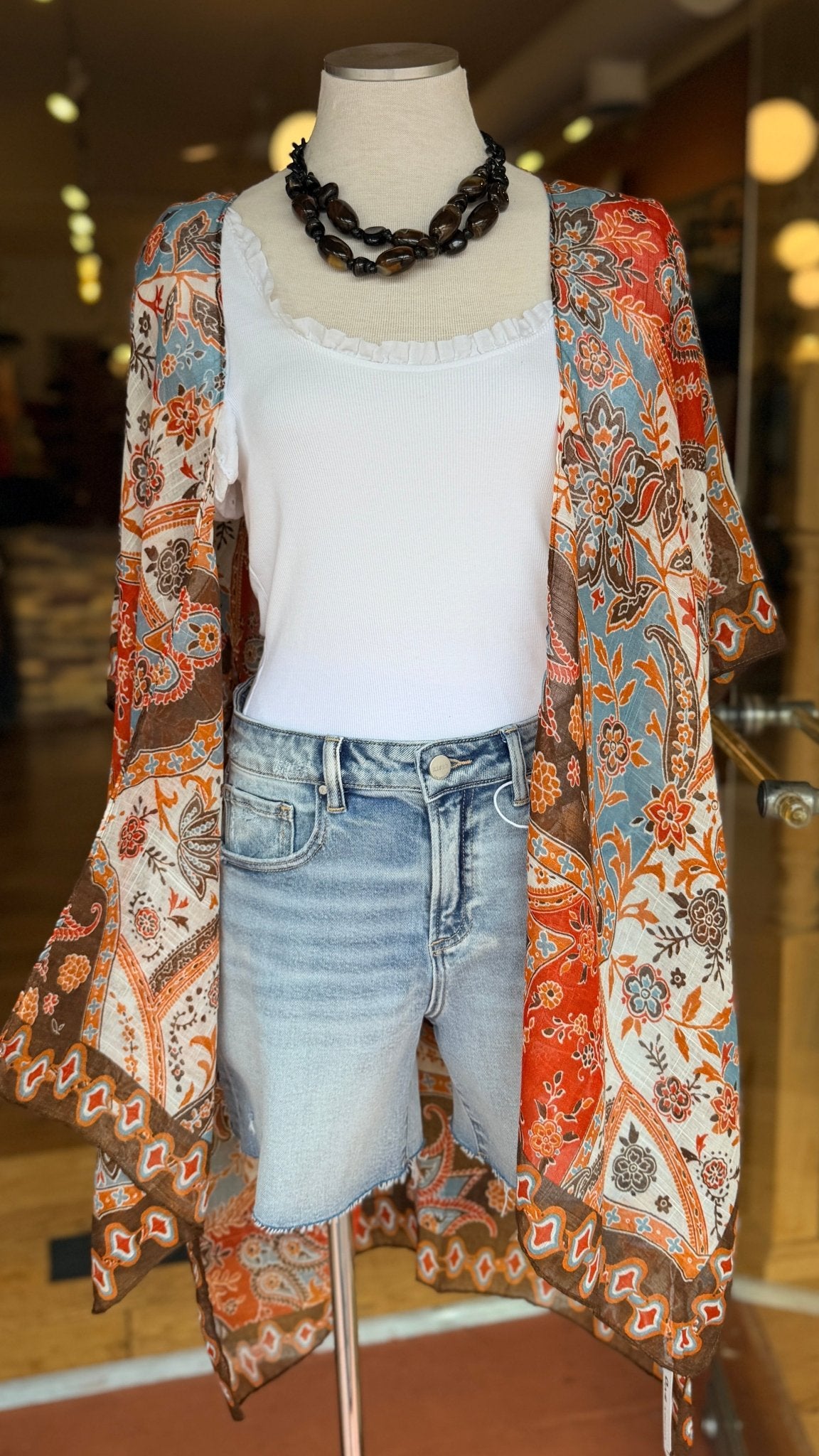 Tennessee Whiskey Boho Paisley Kimono Wrap - Rebecca James Clothing