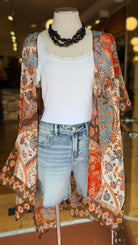 Tennessee Whiskey Boho Paisley Kimono Wrap - Rebecca James Clothing