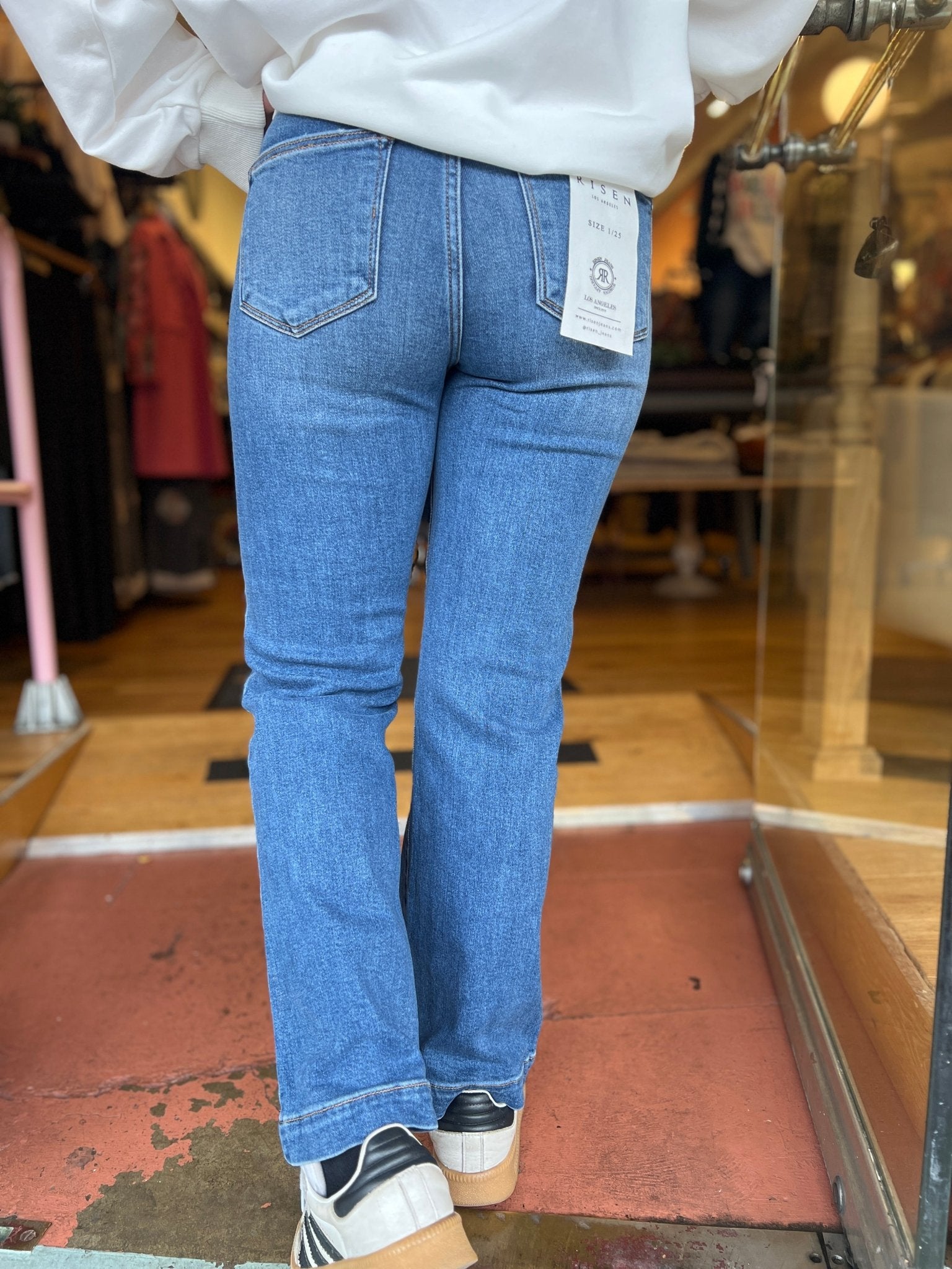 The Everyday Medium Wash High Rise Straight Jeans - Rebecca James Clothing