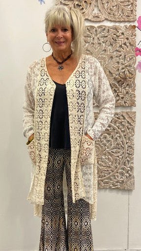 The Stevie Cardigan - Queen Anne by Hand Jive - Rebecca James Clothing