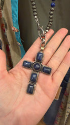 Tibetan Lapis Cross Pendant Beaded Necklace - Rebecca James Clothing