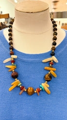 Tigers Eye, Jade & Turquoise Beaded Necklace by RJC - Rebecca James Clothing