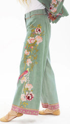 Time to Shine Embroidered Pants by Aratta - Rebecca James Clothing